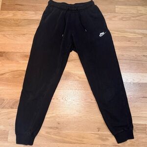 Nike Black Fleece Joggers XS Classic Swoosh Sweatpants